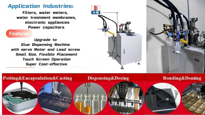Otomatik 3 Eksenli PLC Programlanabilir Yapışkan dağıtıcı Taşınabilir Yapışkan dağıtım makinesi 0